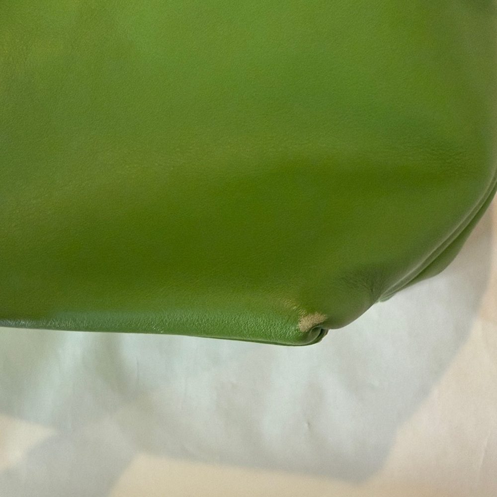 Dooney & Bourke Dillen Double Pocket Apple Green Tan Leather Satchel Bag Purse - Picture 8 of 14